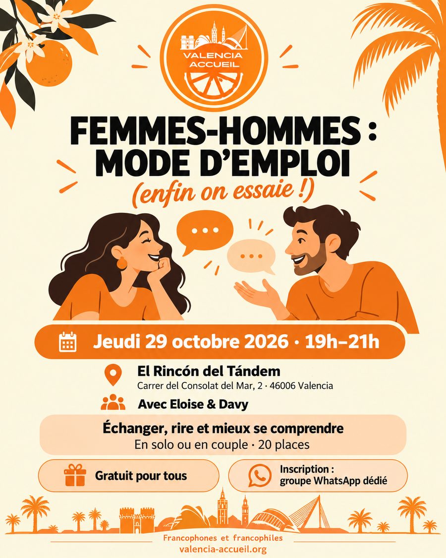 Affiche atelier Femmes-Hommes mode d’emploi, jeudi 29 octobre 2026