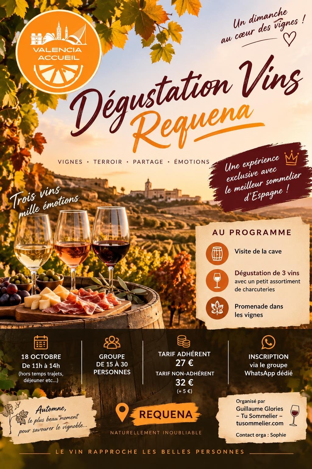 Affiche Dégustation de vins à Requena, dimanche 18 octobre 2026
