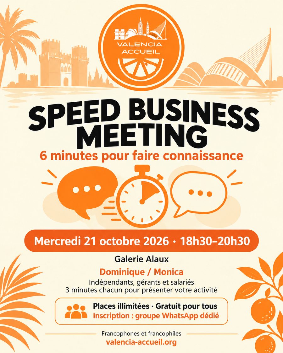 Affiche Speed business meeting à la Galerie Alaux, mercredi 21 octobre 2026